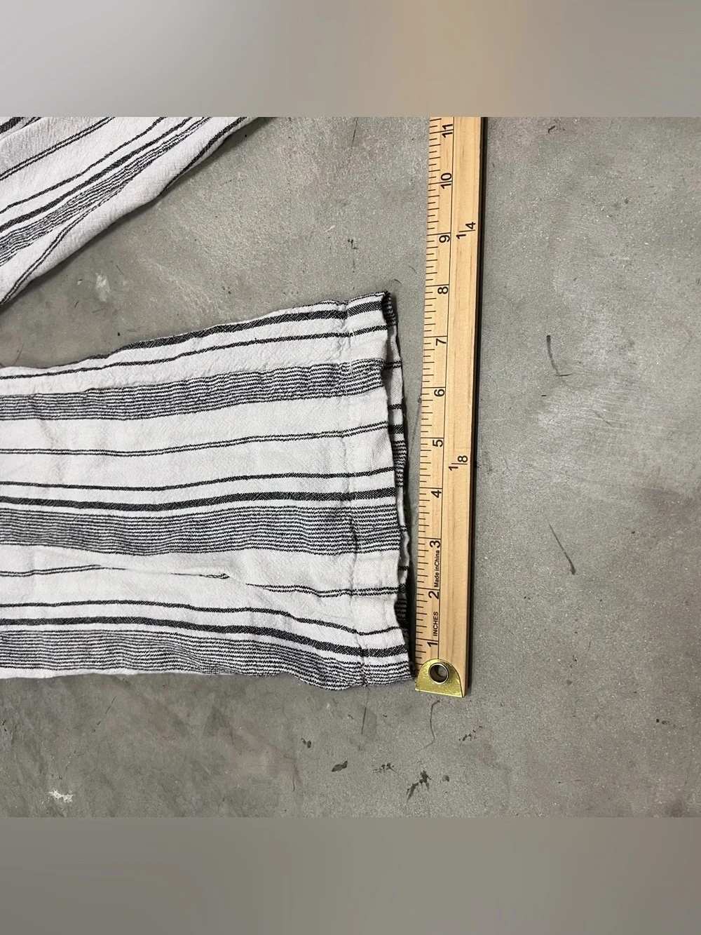 Per Se Women’s Striped Drawstring Pants Size XL Linen Blend Casual Relaxed Fit